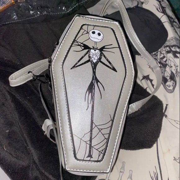 New! Jack Skellington Coffin Shaped Novelty Bag Nightmare before Christmas - Picture 4 of 7